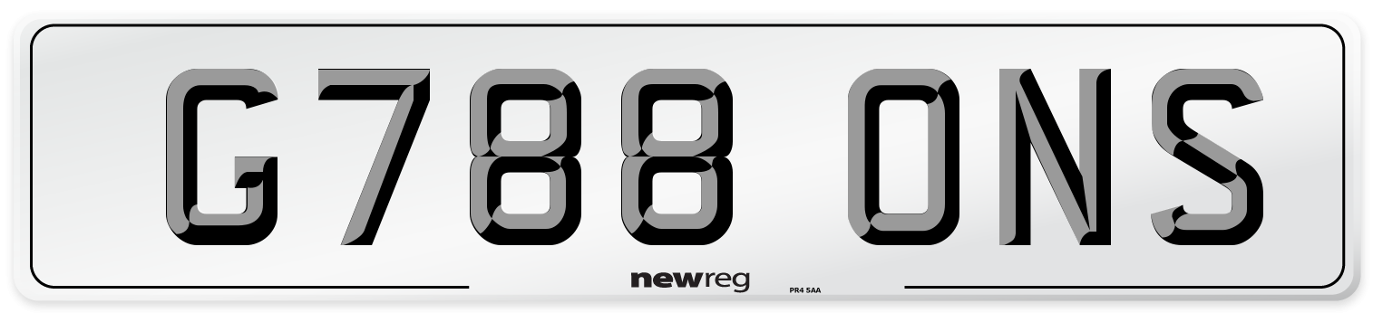 G788 ONS Number Plate from New Reg